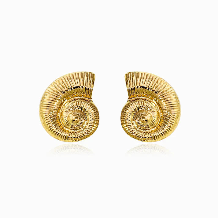 Brincos em Aço Dourado Caracol