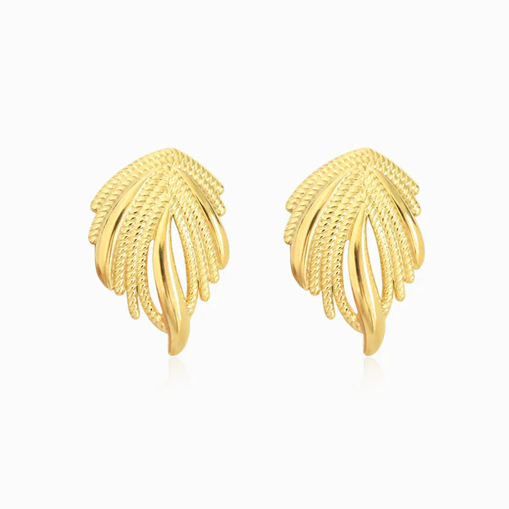 Brincos em Aço Dourado Geométricos