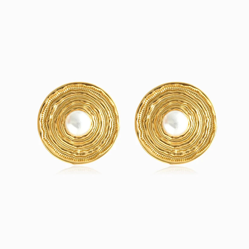 Brincos em Aço Dourado Geométricos