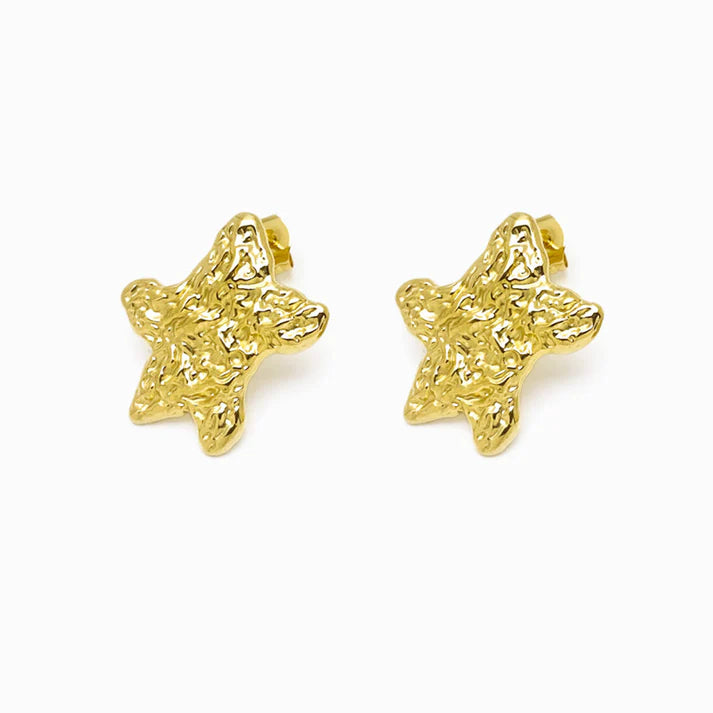 Brincos em Aço Dourado Estrela do Mar