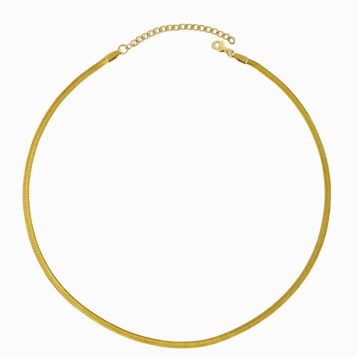 Colar em Aço Dourado Malha Snake