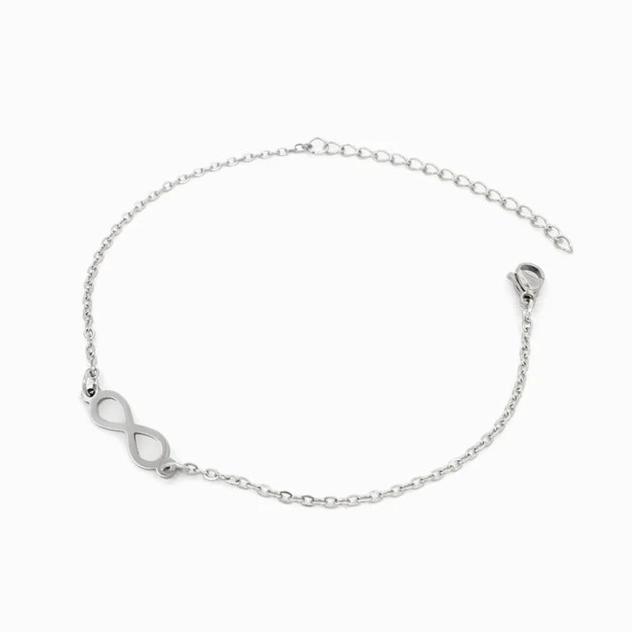 Pulseira em Aço Prateada Infinito