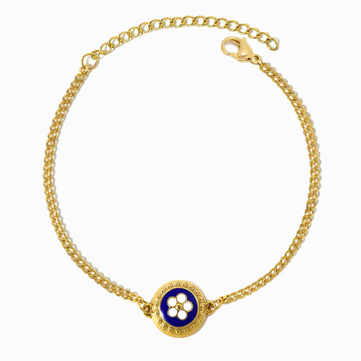 Pulseira em Aço Dourado Rosa Portuguesa