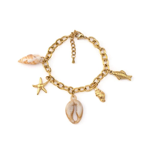Pulseira Aço Dourado Maritima