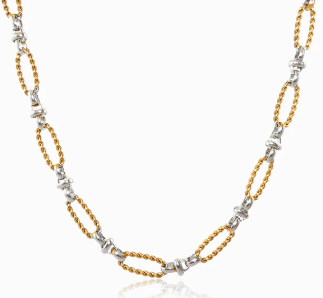 Colar em Aço Bicolor Hiphop