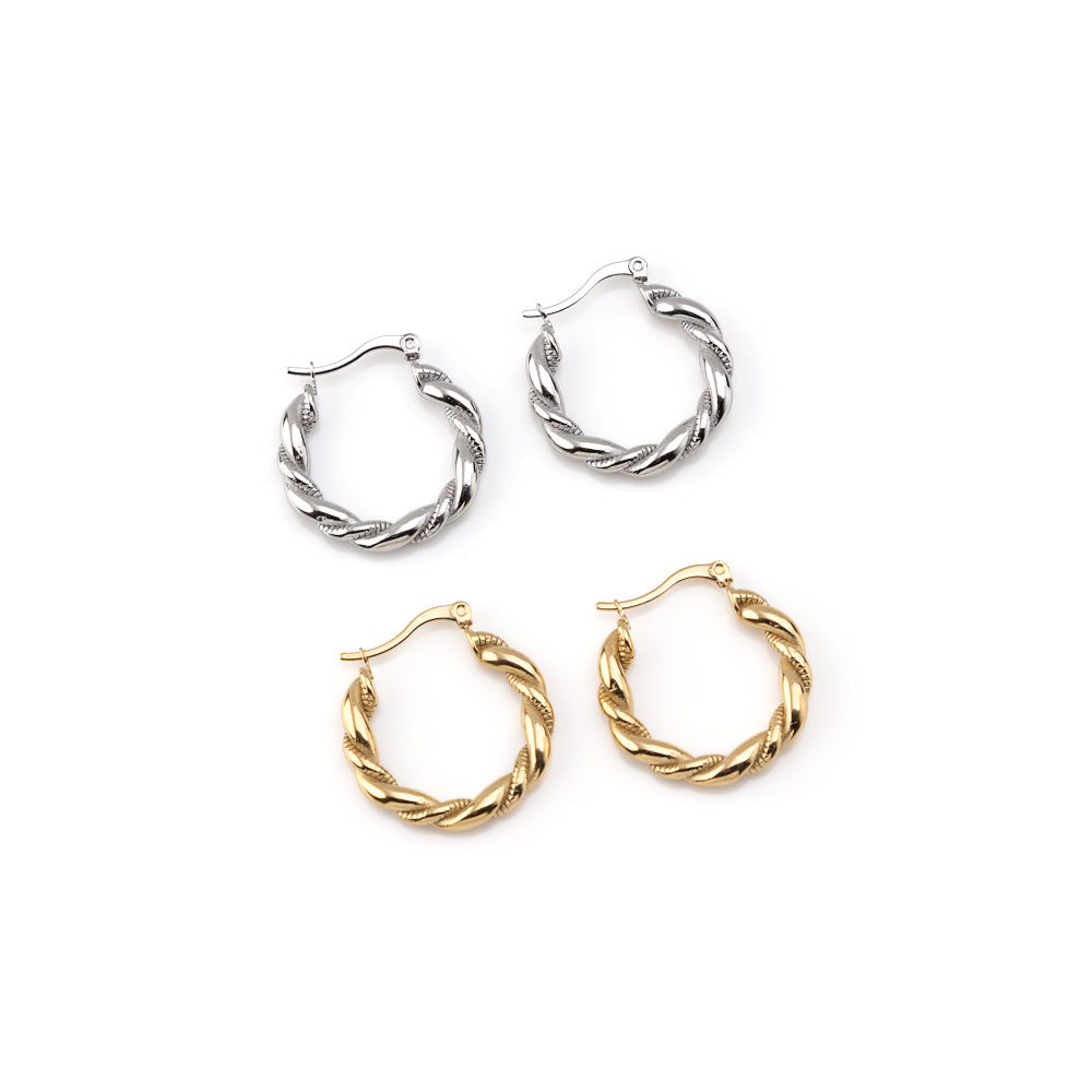 Brincos Argolas em Aço Dourado