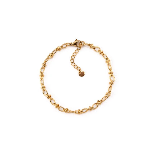 Pulseira em Aço Dourada Corrente