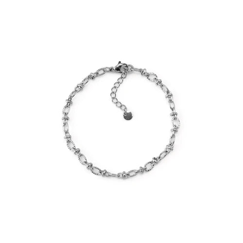 Pulseira em Aço Prateado Corrente