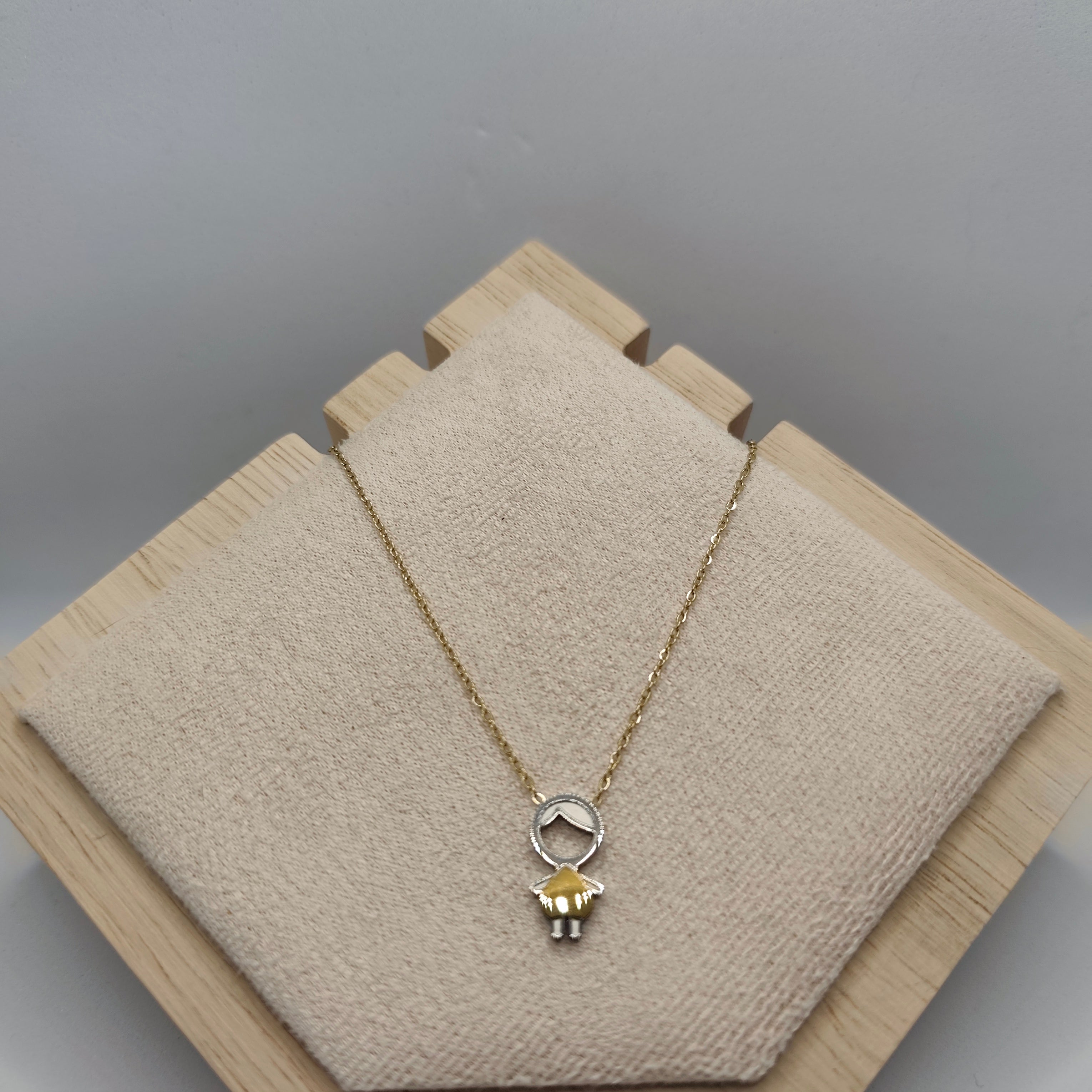 Colar Aço Dourado Menino