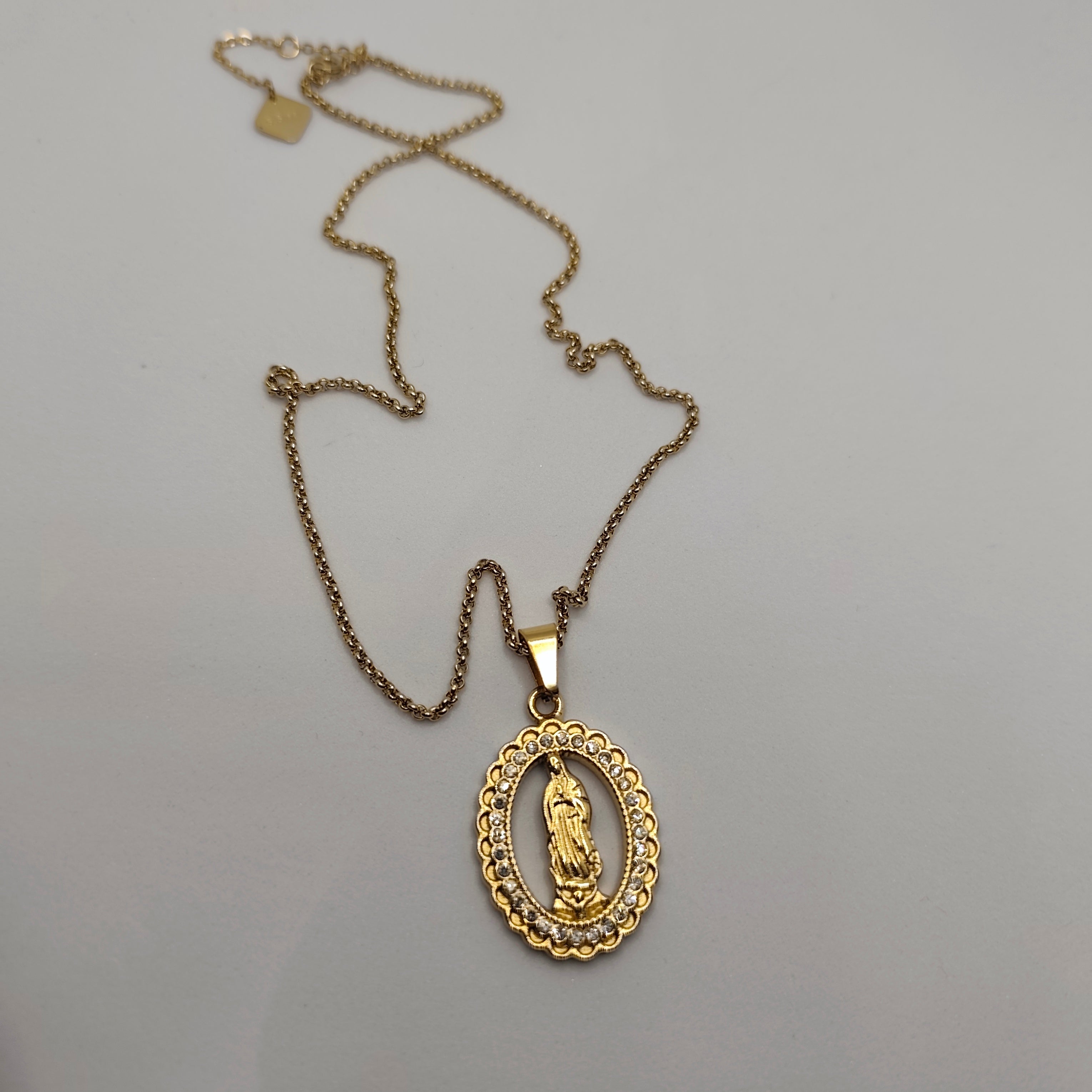 Cordão em Aço Dourado Nossa Senhora