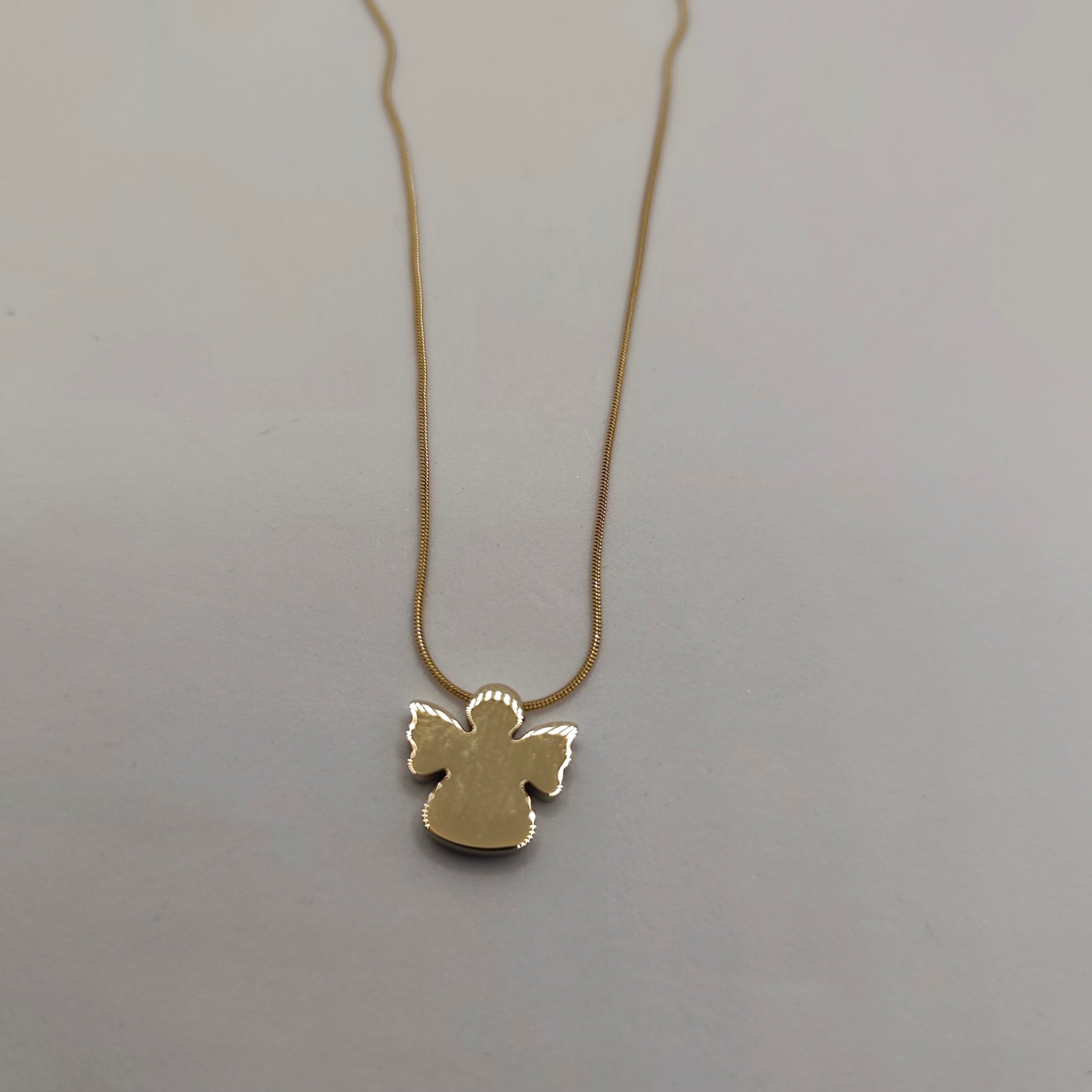 Colar Aço Dourado Anjo